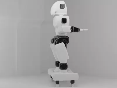 Futuristic Humanoid Service Robot  3D Model Low-poly 3D model