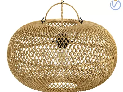 Wholly Pendant Ceiling bamboo lamp Natural 3D model