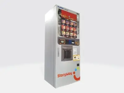 Korail Tea Vending Machine Low-poly 3D model