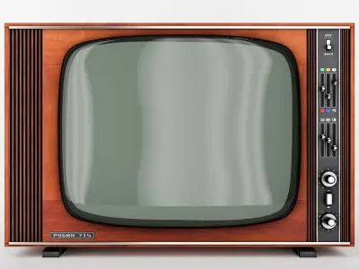 Rubin-714 TV set - retro TV from USSR Low-poly 3D model