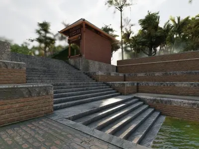 Traditional Newari Hiti 3D model