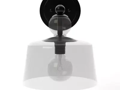 April Glass Sconce Black Low-poly 3D model