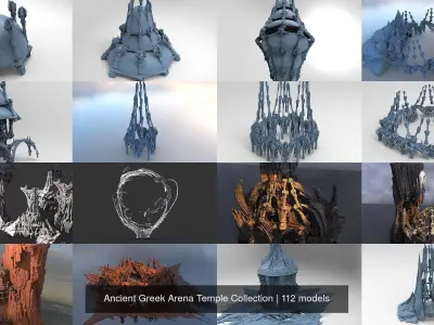 Ancient Greek Arena Temple Collection 3D Model Pack