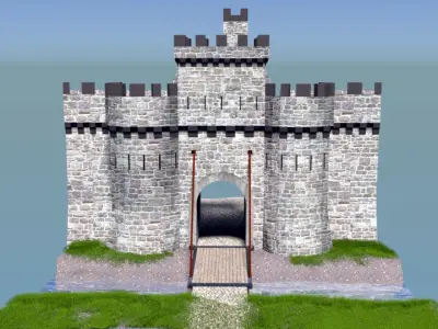 Castle Gate Low-poly 3D model
