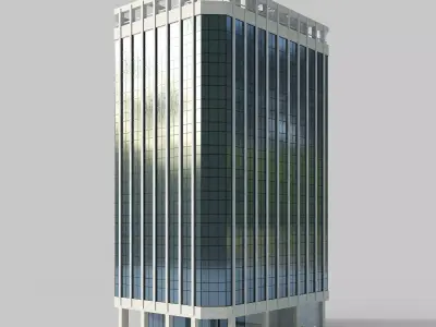 Highrise office building A Low-poly 3D model