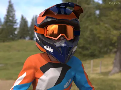  KTM Kids Dirt Bike Airborne Racing Pose 
