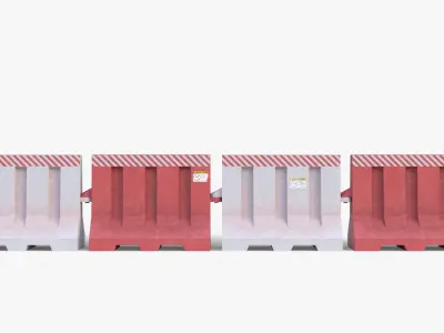 Plastic Road Barrier Low-poly 3D model