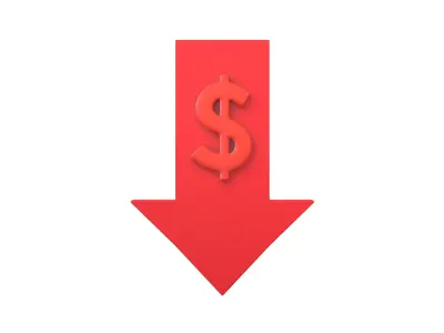 Price Down Symbol V1 006 Low-poly 3D model