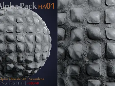 Stone Alpha Brush - HA01 - 4K - 16bit - SBSAR Texture