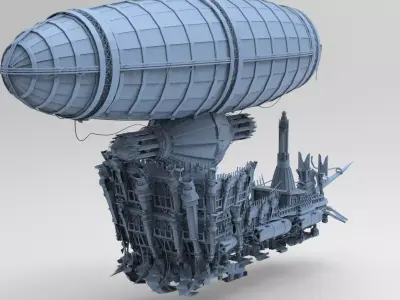 Fantasy Pirate Ship hull base 3  3D model