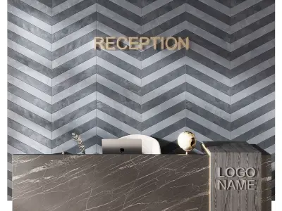 Reception desk 3D model shop