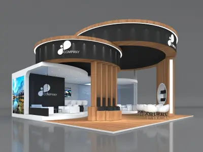3D Exhibition Booth Stand Stall 9x9m Height 500 cm 3 Side Open 3D model