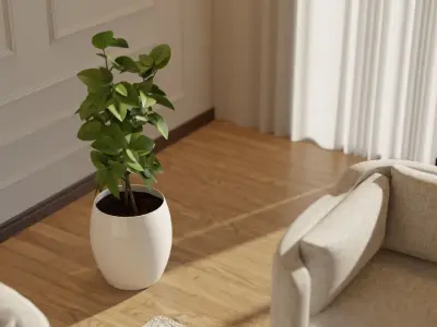 Living Room - 02 Low-poly 3D model