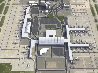 Xian - 3D Airport Model Low-poly 3D model