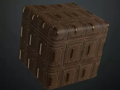 Studded Decorative Wood Panel PBR Texture