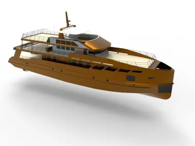 Golden Yacht A 3D model