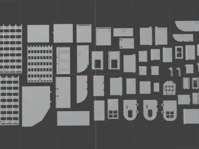 PixelBricks3D - LEGO Door Pack 3D print model