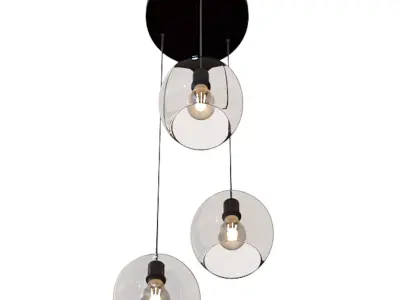 Pendant lamp with glass shades 3D model