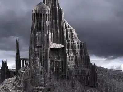 Mordor Fantasy Style Towers 3D model