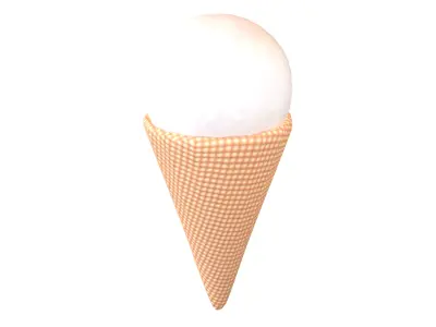 Ice Cream Cone v2 001 Low-poly 3D model