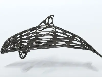 Dolphin Voronoi Statue 3D model