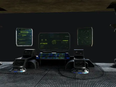 Sci-Fi Console Computer Base 2 Low-poly 3D model