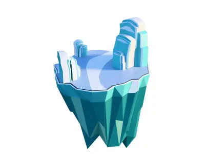 Stylized Low Poly Floating Islands Pack Blender Only Low-poly 3D model