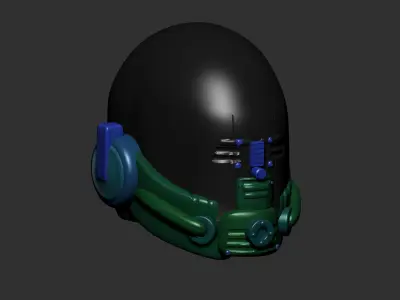 helmet high poly sculpt 3d printable ver 7 3D model 3D model 133