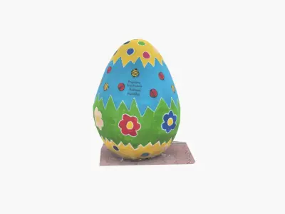 Easter Egg on the street  Winnie the pooh  Low-poly 3D model