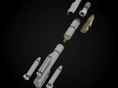 Long March 2F Rocket 3D model