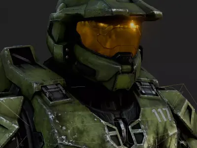 Master Chief 3D Model Halo Infinite Rigged PBR Blender FBX OBJ Low-poly 3D model