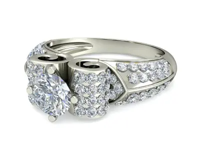 Women Ring  Render 3dm STL OBJ FBX Details 3D print model 335