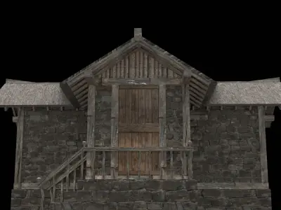 village house low poly medieval house Low-poly 3D model purchase