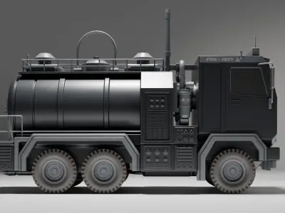 Fire Tanker Emergency Response Unit Low-poly 3D model