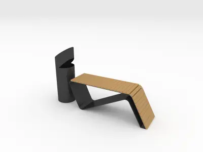 Bench Park 23 Low-poly 3D model