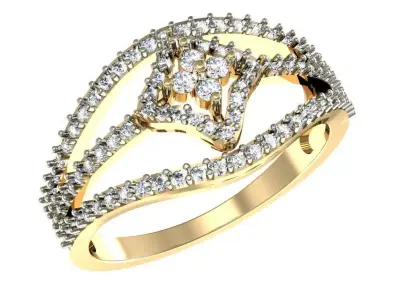 Forever Shining Diamond Engagement Ring 3D print model