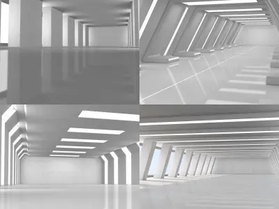 Sci Fi Warehouse Low-poly 3D model