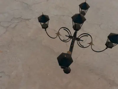 Street retro lights  Low-poly 3D model