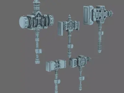 Pumpkin Lords Tombstone Mega Hammers LEFT 3D print model