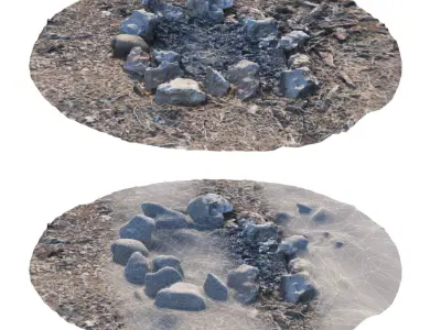 Camp Fire Low-poly 3D model