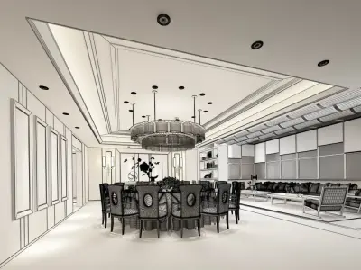 Business Restaurant - Coffee - Banquet  65 3D model