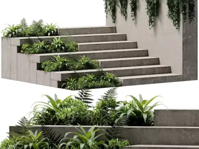Landscape Furniture stairs - Set 02 3D model
