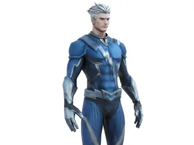 Quick Silver Speedster Marvel Hero 3D Model Game Ready Rigged Low-poly 3D model