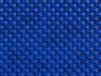 Modern Weathered Cobalt Blue Faceted Hexagon Tiles PBR Seamless Texture