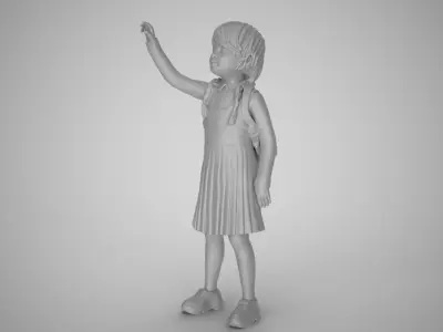 Little Girl Looking at the Sky 3D print model