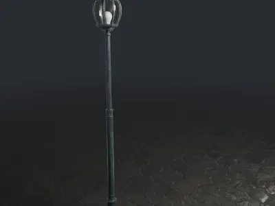 Rounded Street Lamp Free 3D model
