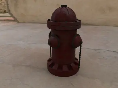 Fire Hydrant 3D Low Poly Model Low-poly 3D model