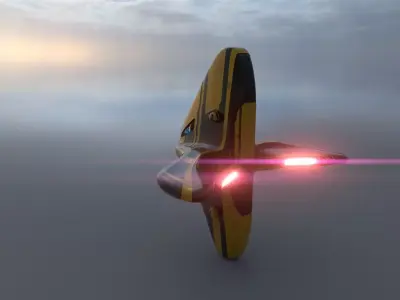 X spaceship -  Gunship  3D model