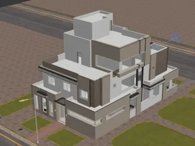 Exterior modern house 3D model