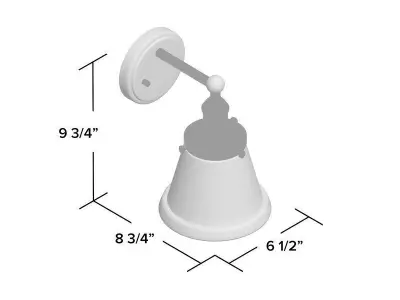 Polished Nickel Sandy Springs Light Bath Sconce - 2 Colour 3D model